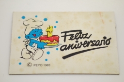 Schtroumpf avec pancarte - photo