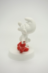 Schtroumpf avec brosse à dents et dentifrice - photo