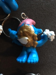 Bébé Schtroumpfette qui se lave - photo