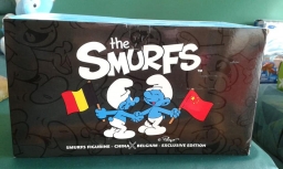 Schtroumpfs avec drapeaux - Chine X Belgique - photo