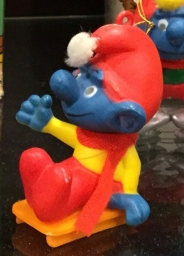 Décoration de Noël - Schtroumpf sur une luge - photo