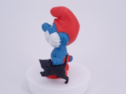 Grand Schtroumpf avec chat - photo