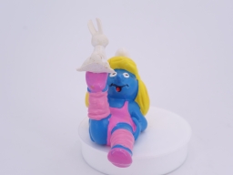 Schtroumpfette aérobic avec lapin - photo