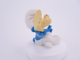 Schtroumpf yoga avec colombe - photo