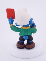 Schtroumpf arbitre avec carton rouge - photo