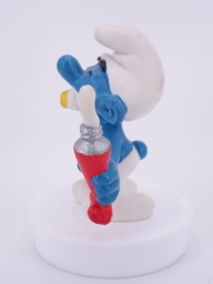 Schtroumpf avec brosse à dents et dentifrice - photo