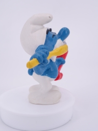 Schtroumpf avec brosse à dents et dentifrice - photo