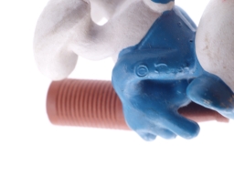 Schtroumpf assoiffé avec bouteille - photo