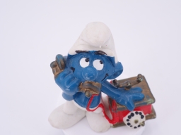 Schtroumpf au téléphone (petit support) - photo