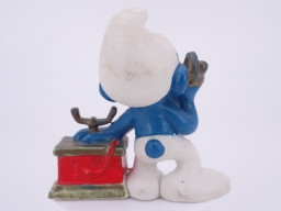 Schtroumpf au téléphone (petit support) - photo