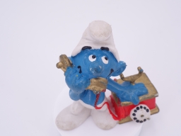 Schtroumpf au téléphone (petit support) - photo