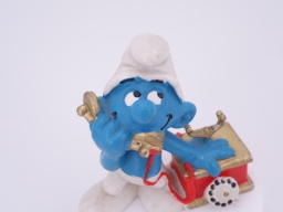 Schtroumpf au téléphone (petit support) - photo