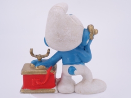 Schtroumpf au téléphone (petit support) - photo