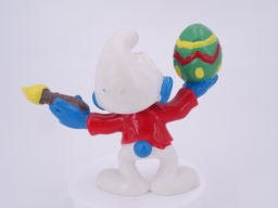 Schtroumpf qui peint un œuf - photo