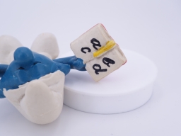 Schtroumpf maitre d\'école avec livre - photo