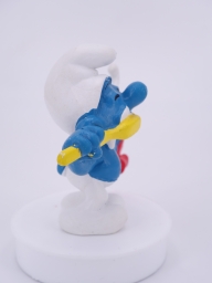 Schtroumpf avec brosse à dents et dentifrice - photo