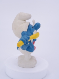 Schtroumpf avec brosse à dents et dentifrice - photo