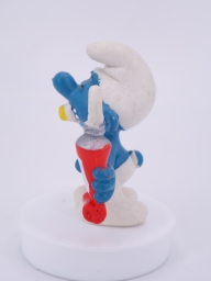 Schtroumpf avec brosse à dents et dentifrice - photo