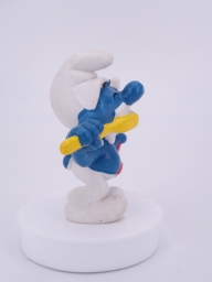 Schtroumpf avec brosse à dents et dentifrice - photo