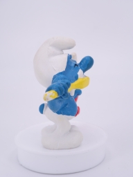 Schtroumpf avec brosse à dents et dentifrice - photo