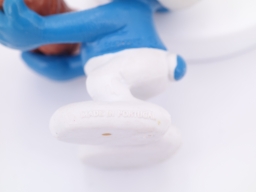 Schtroumpf avec hotdog - photo