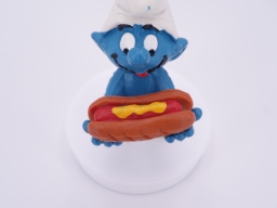 Schtroumpf avec hotdog - photo