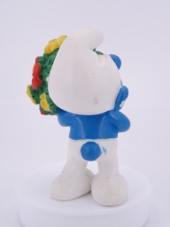 Schtroumpf avec bouquet de fleurs - photo