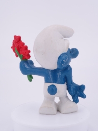 Schtroumpf amoureux avec fleurs - photo