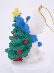 Schtroumpf avec sapin de Noël - photo