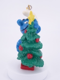 Schtroumpf avec sapin de Noël - photo