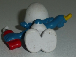 Schtroumpf avec brosse à dents et dentifrice - photo
