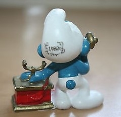 Schtroumpf au téléphone (petit support) - photo