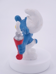 Schtroumpf avec brosse à dents et dentifrice - photo