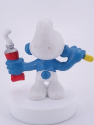 Schtroumpf avec brosse à dents et dentifrice - photo