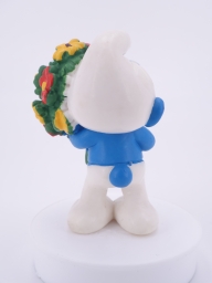 Schtroumpf avec bouquet de fleurs - photo