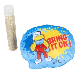 Jouet avec herbe a chat - Schtroumpfette - photo