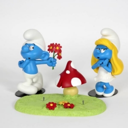 Socle pour Schtroumpf et Schtroumpfette amoureux - photo