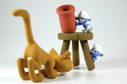 Azrael et les schtroumpfs - photo