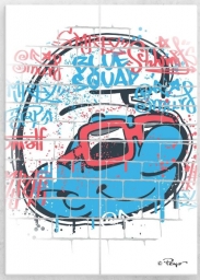 Impression sur tableau en métal - Schtroumpf - photo