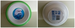 Assiette en plastique avec fond - Schtroumpf