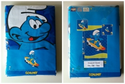 Housse de couette & taie d'oreiller Schtroumpf surfeur