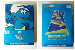 Housse de couette & taie d'oreiller Schtroumpf surfeur