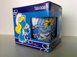 Tasse Schtroumpf avec une fleur