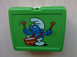 Valise en plastique Schtroumpf au tambour