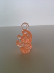 Pendentif transparent Schtroumpf somnambule - saumon/orange