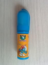 Sucette avec autocollant Schtroumpf avec fusée