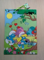 Sac cadeau Schtroumpf amoureux & Schtroumpfette