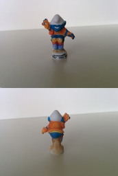 Schtroumpf en roller