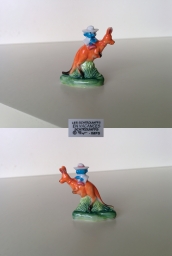 Schtroumpf sur un kangourou