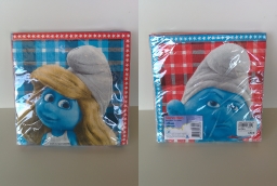 Serviettes en papier Schtroumpf Grognon & Schtroumpfette